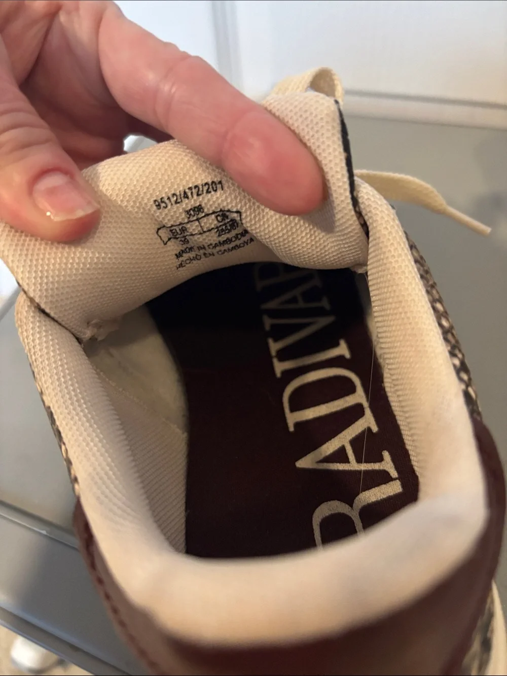 stradivarius Snake-Print Low-Top Sneakers in Black, White, Brown